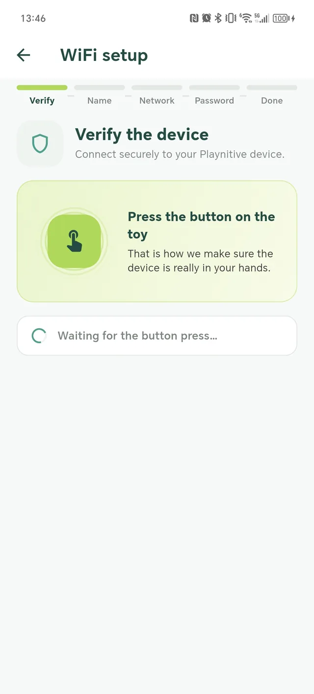 Die App wartet auf den Knopfdruck
